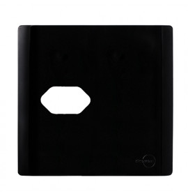 Placa p/ 1 Tomada Horizontal 4x4 - Novara Preto Brilhante 